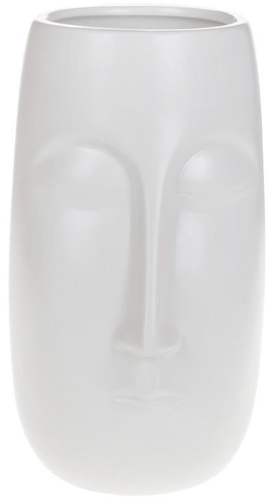 Ваза керамическая Illusion Лицо 16х14х25 см матова Белый (BD-733-452)