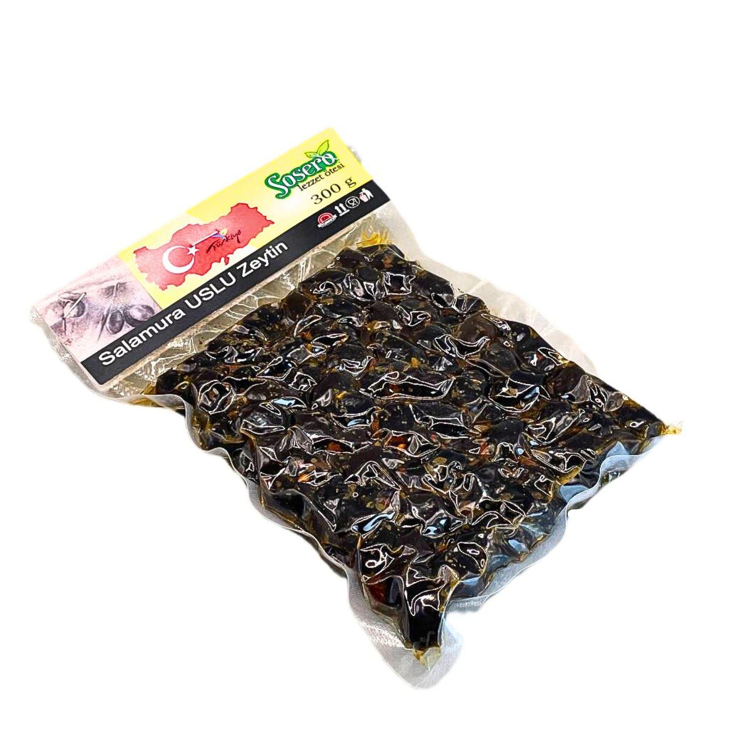 Оливки черные в специях Саламура Услу Зейтин 300 г (Salamura-black-300)