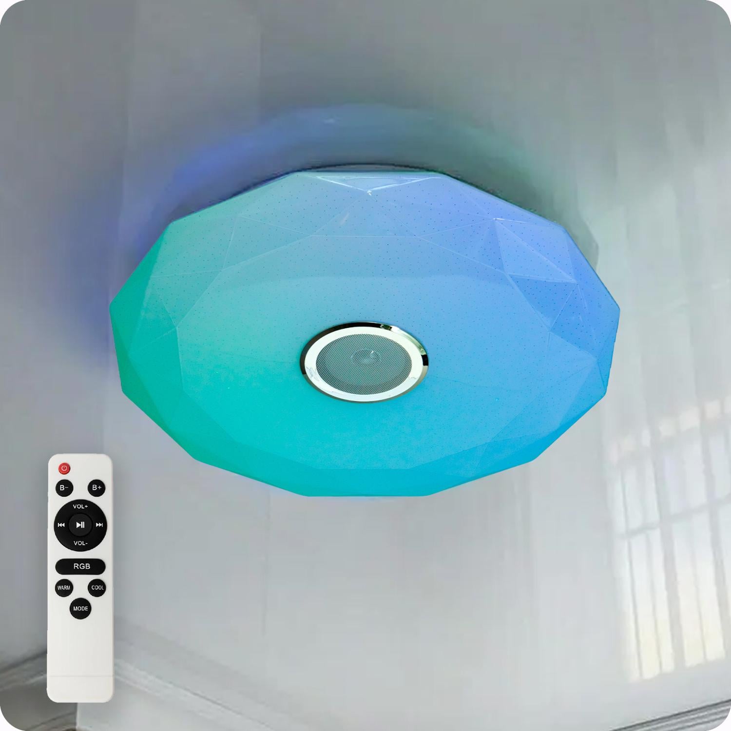 Люстра светодиодная 517 Dlight RGB с пультом и колонкой 80 Вт Белый (02157)