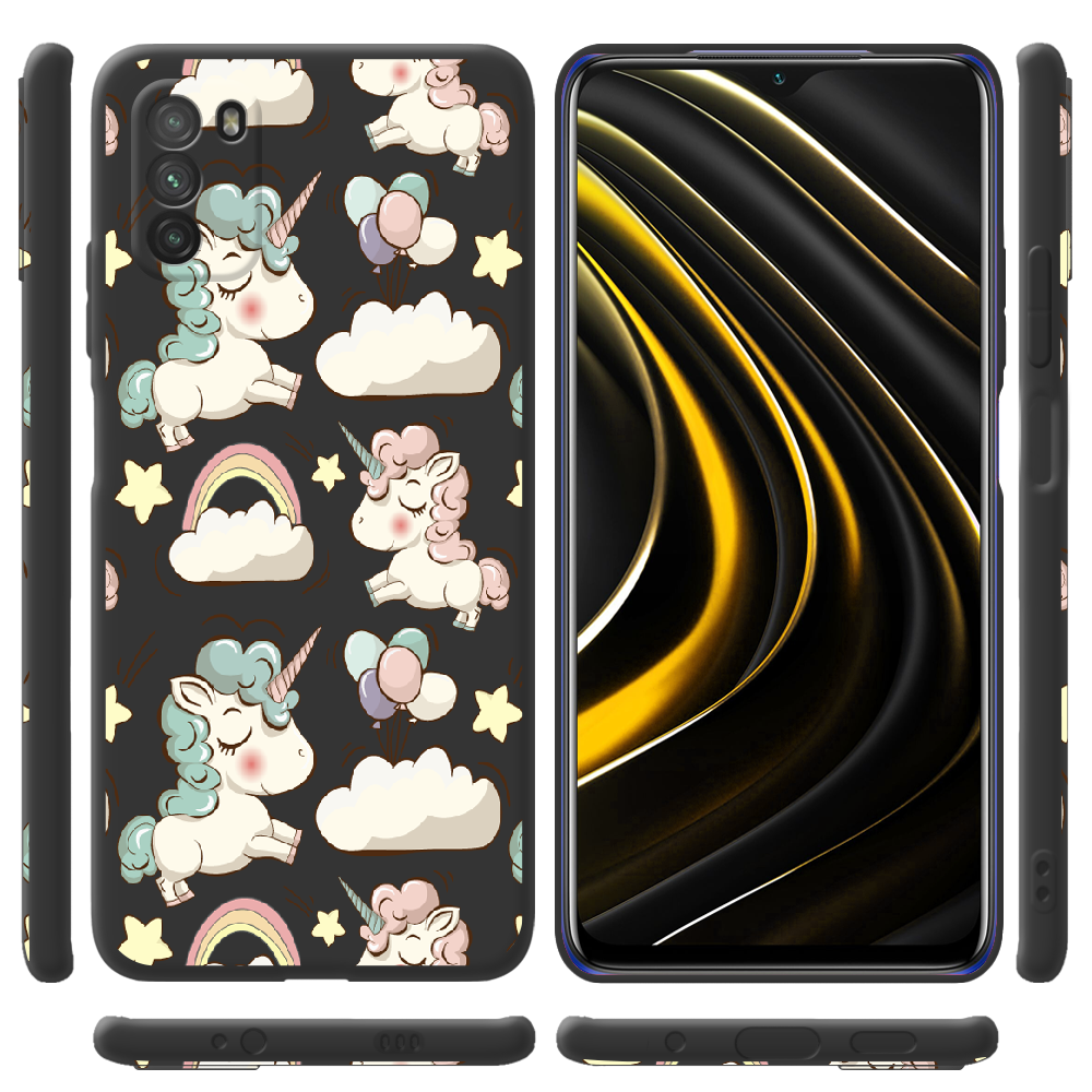 Чохол BoxFace Poco M3 Unicorns Чорний силікон (41586-cc2-42015) - фото 2