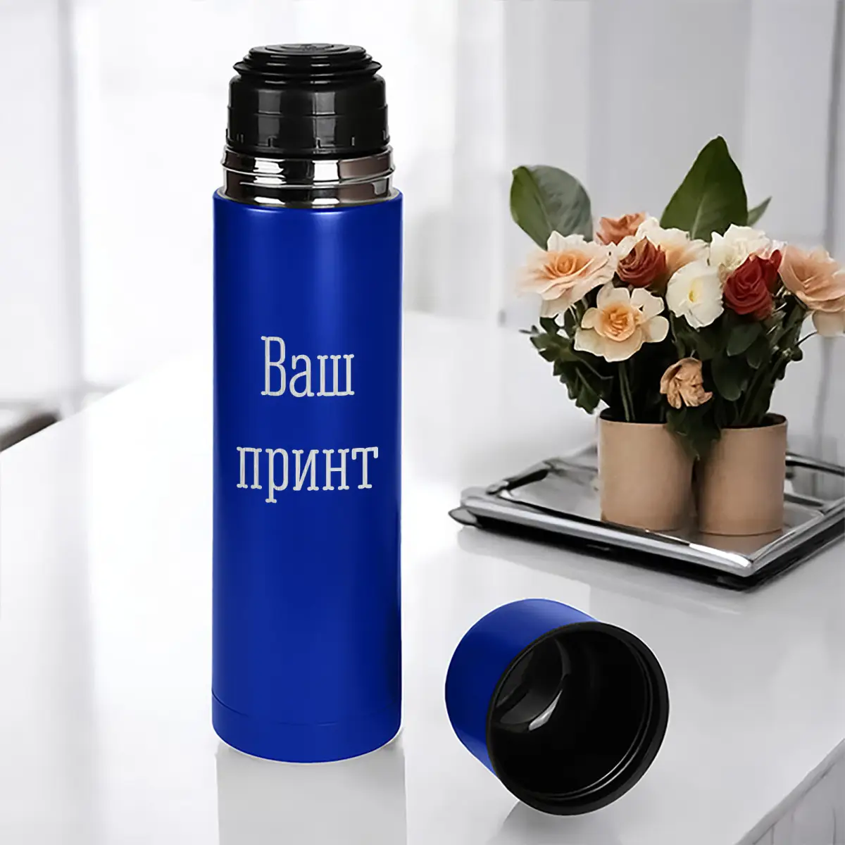 Термос Camp Конструктор деревянная подарочная коробка 750 мл Синий (8-6-5014217)