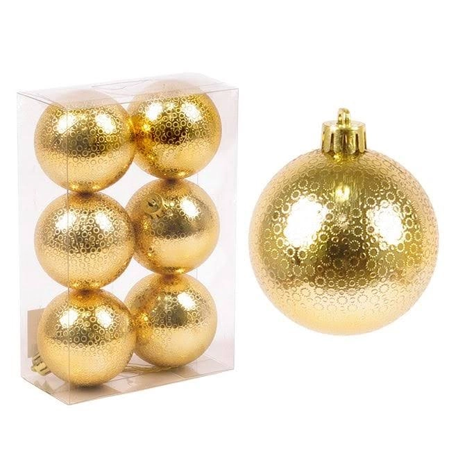 Набір кульок новорічних пластикових GIF0362-2 6 шт. 6 см (43010)