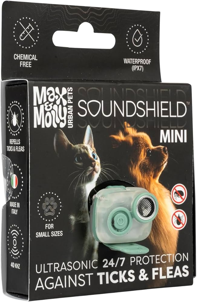 Средство от клещей и блох ультразвуковое Max&Molly Soundshield Mini 24/7 Ultrasonic Technology Against Ticks/Fleas Jade (24763118)