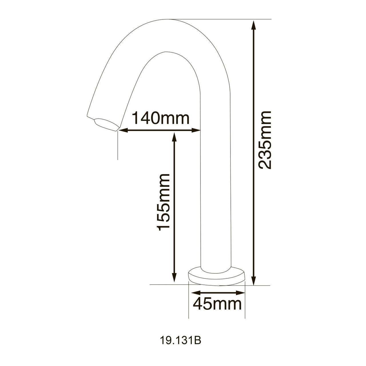 Смеситель сенсорный для умывальника HOTEC 19.131B-DC/AC 220V/6V 235 мм с трансформатором латунь Cold (2633543882) - фото 2