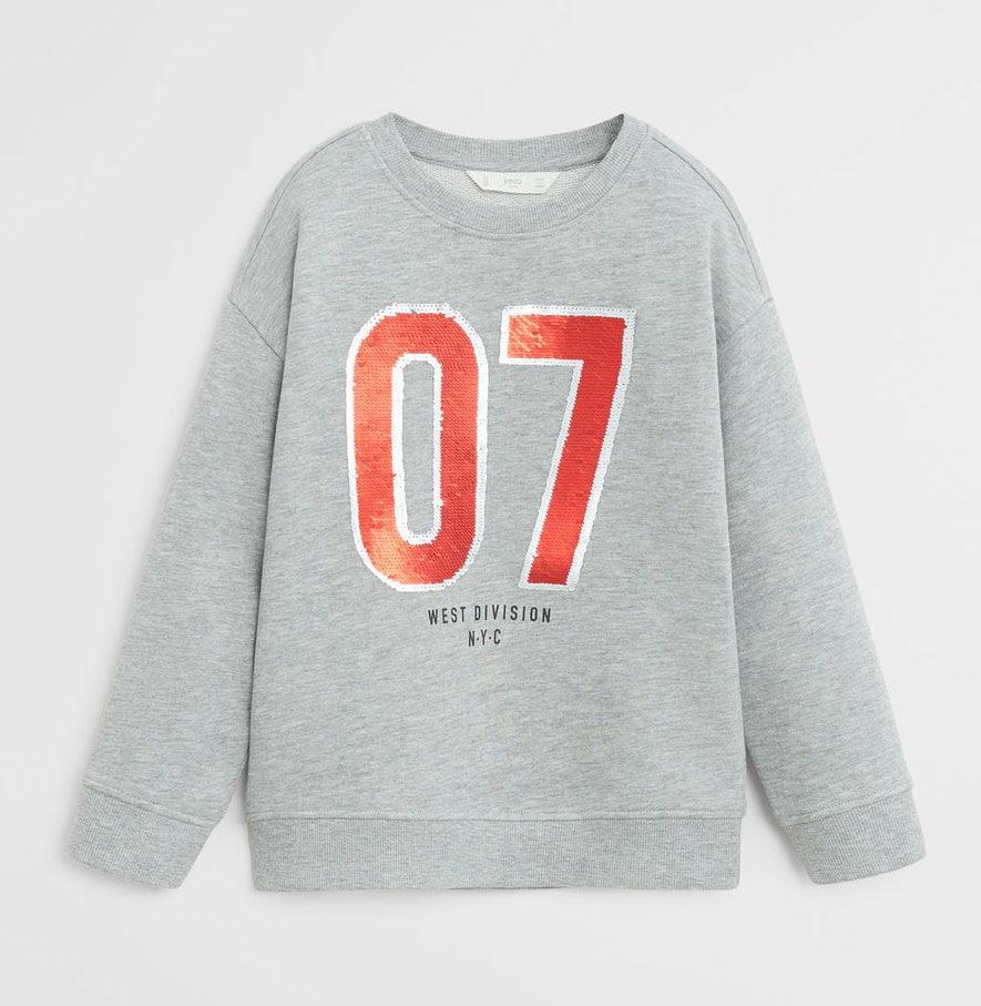Світшот для хлопчика Mango дитячий розмір 122 см Сірий (67992885)
