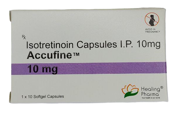Изотретиноин от акне Healing Pharma Accufine Isotretinoin 10 мг 10 софтгелей
