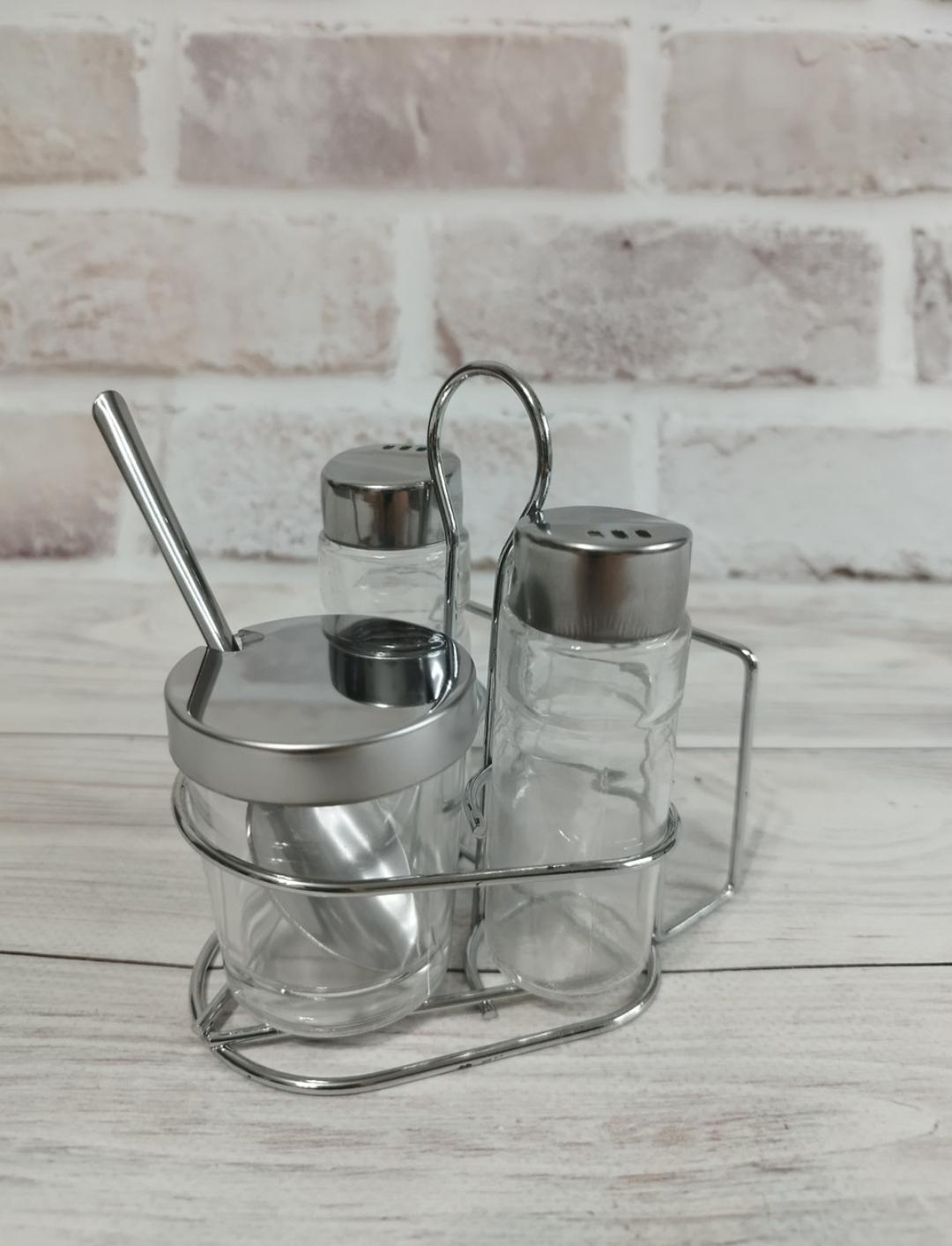 Набір для спецій A-PLUS 1704 метал та скло 5 пр. (17712571)