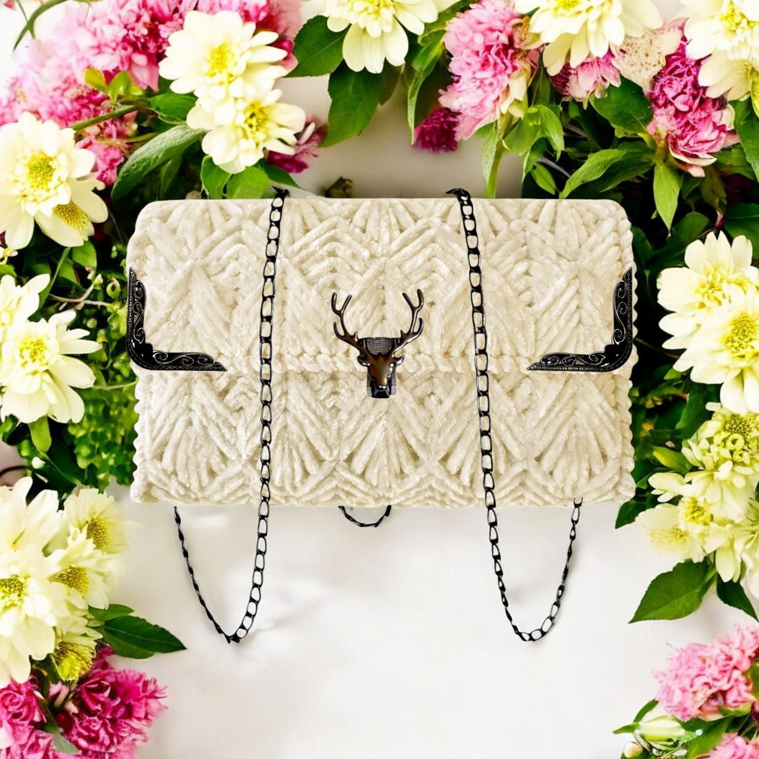 Набор для создания сумки из пластиковой канвы Черный олень Бежевый (8093-40) - фото 5