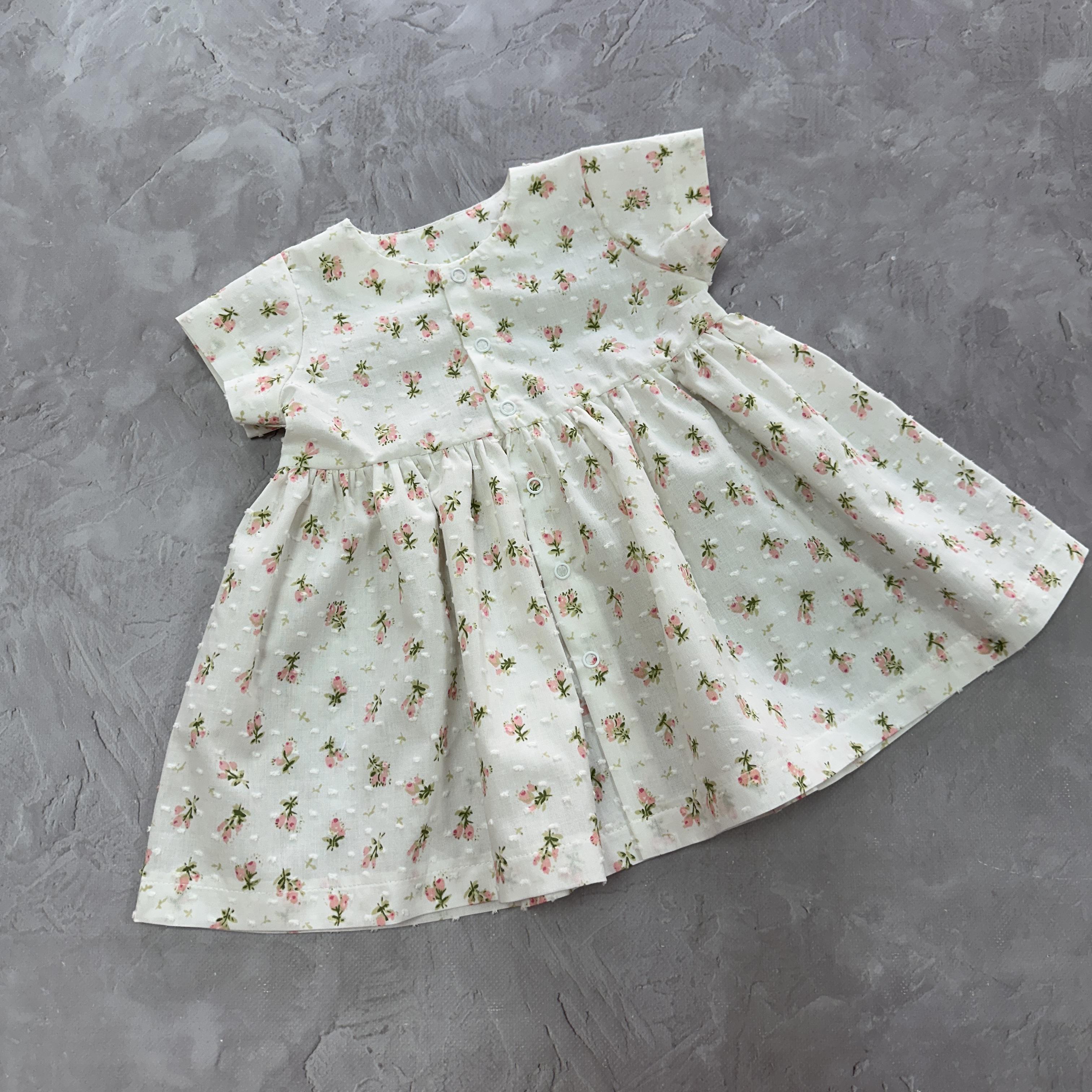 Платье для девочки летнее Оливия Розы р. 104 Молочный/Нежно-розовый (856475963)