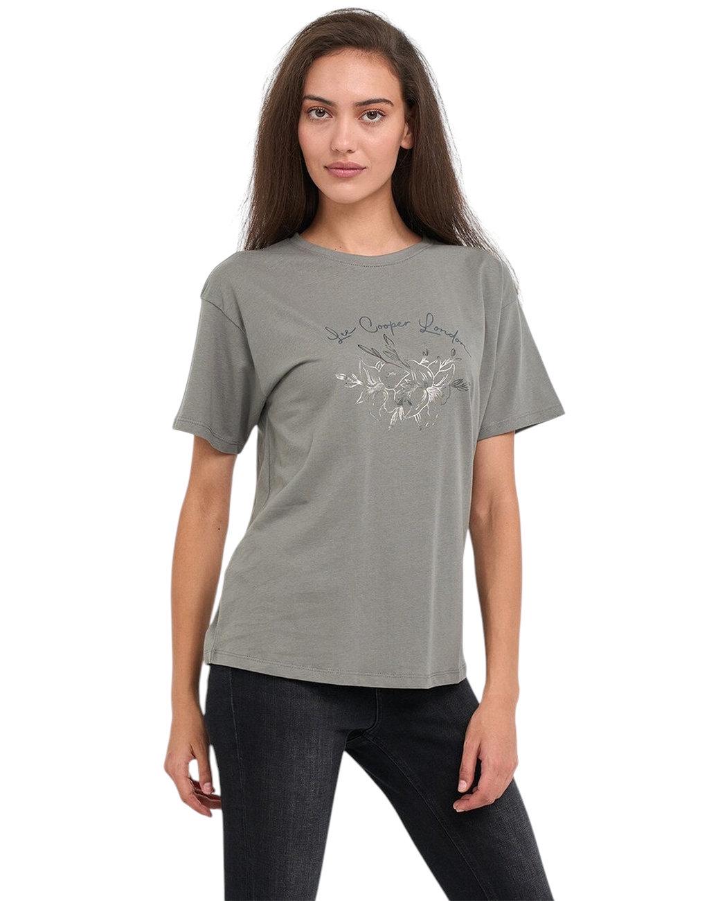 Футболка женская Lee Cooper 20196169.4702 L Зеленый (5942723122797)