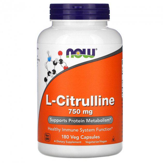 Цитрулін NOW Foods CITRULLINE 750 мг 180 Veg Caps