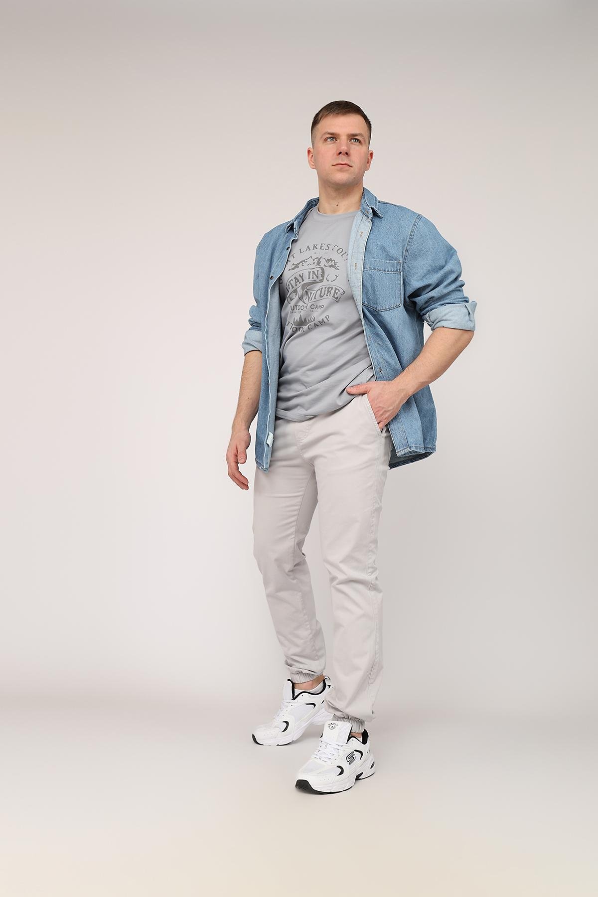 Футболка мужская ЦБ-00269884 с коротким рукавом р. 44 Серый (SKT001044529)