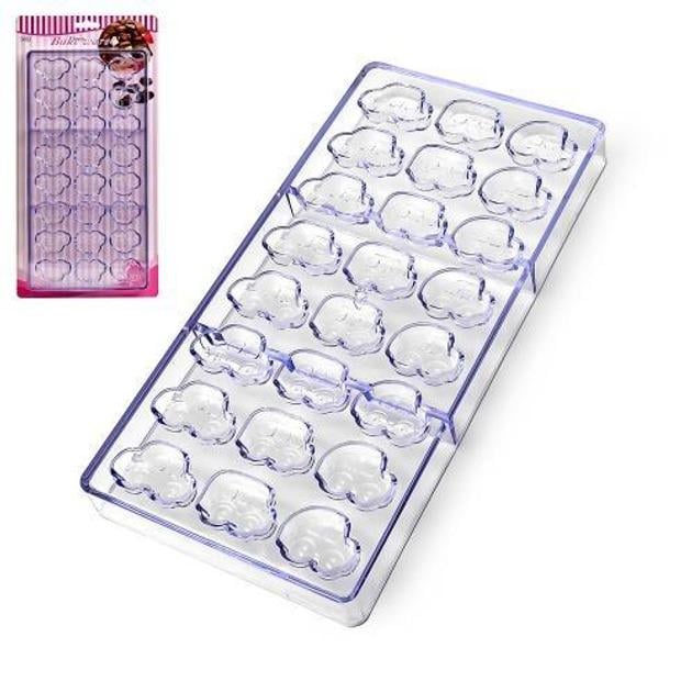 Форма для шоколада акрил Машинки 24 шт. 16,5х33 см Прозрачный (R92211)