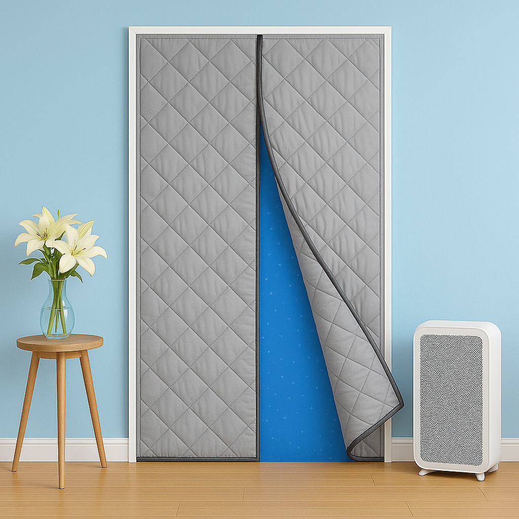 Шторы теплоизоляционные на магнитах P 120x210 см Серый