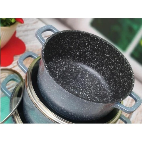 Набор кастрюль Benson 8 пр. Серый (BN-379) - фото 2