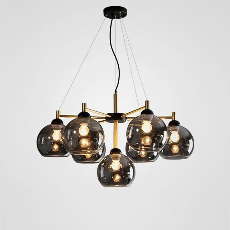 Люстра підвісна Light House NM-17178/6+1 GR Чорний/Бронзовий