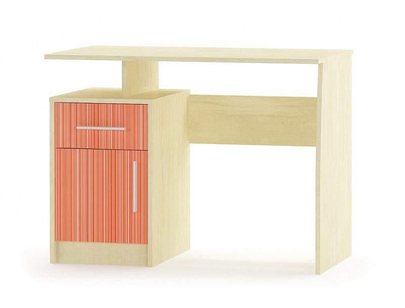 Компьютерный стол в детскую комнату Mebel Service Симба Береза/Красный