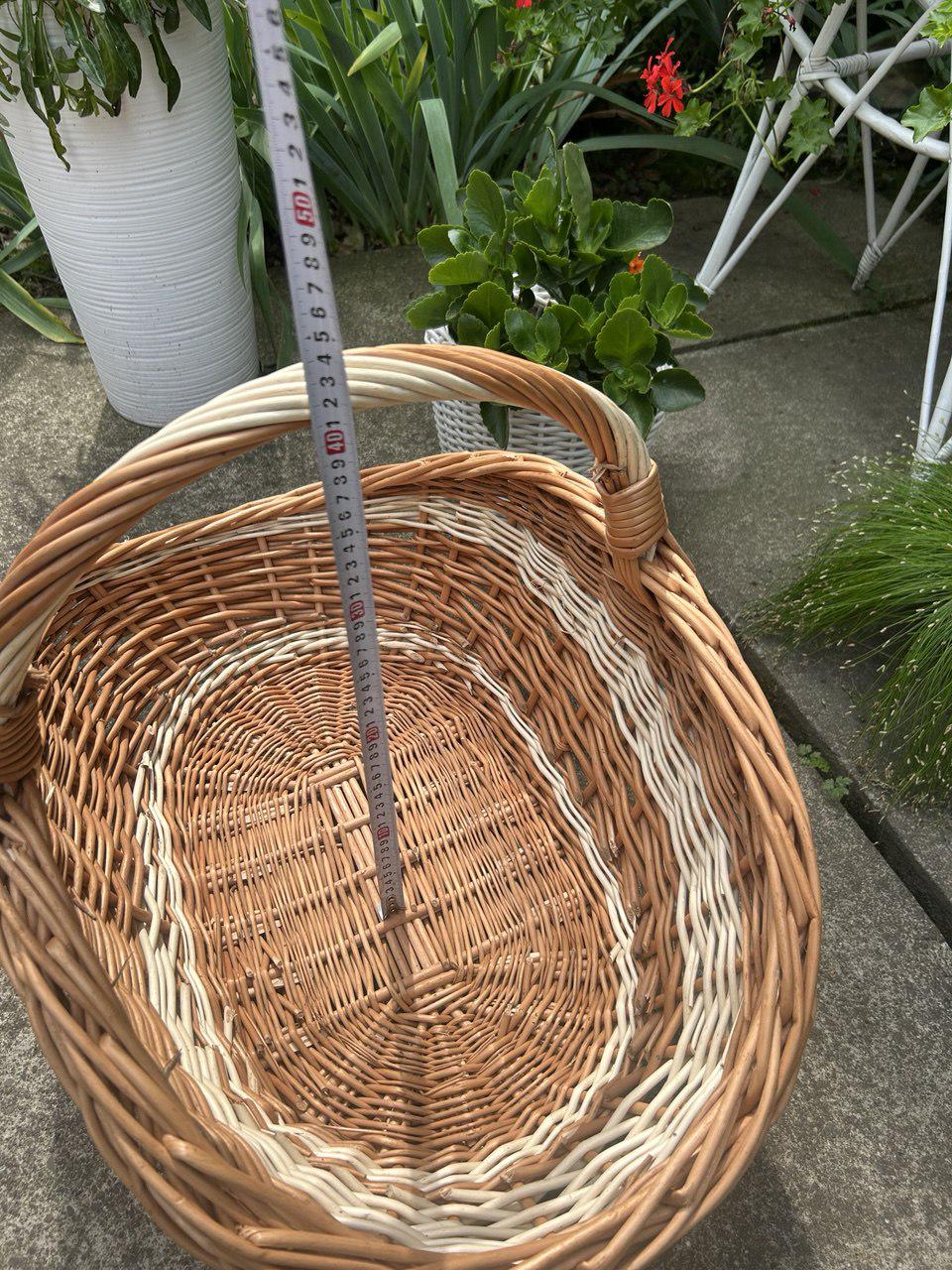 Корзина широкая плетеная из лозы Сімейний Затишок Белый/Коричневый - фото 7