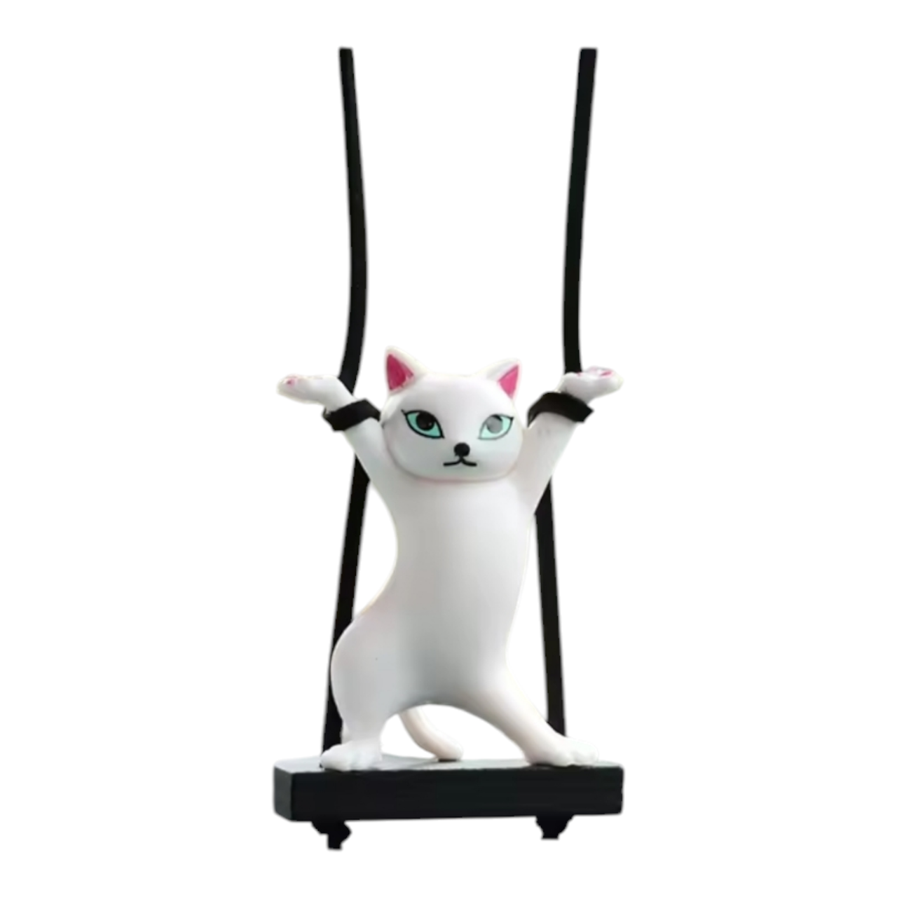 Игрушка в машину-подвеска на зеркало Кошка на качелях Белый (2444952399)