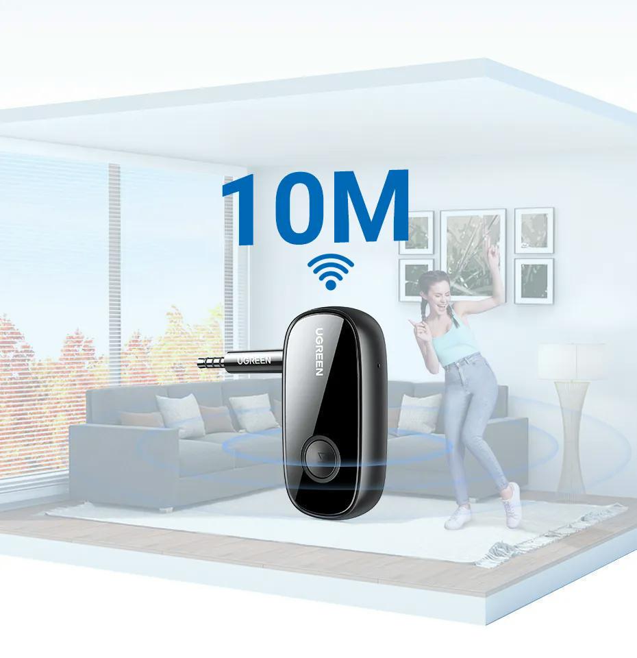 Адаптер UGREEN Bluetooth 5.1 приемник aptX HD Hi-Res 3,5 мм minijack AUX-micro USB Аудио AAC/SBC/aptX LL стерео Черный (70304) - фото 10