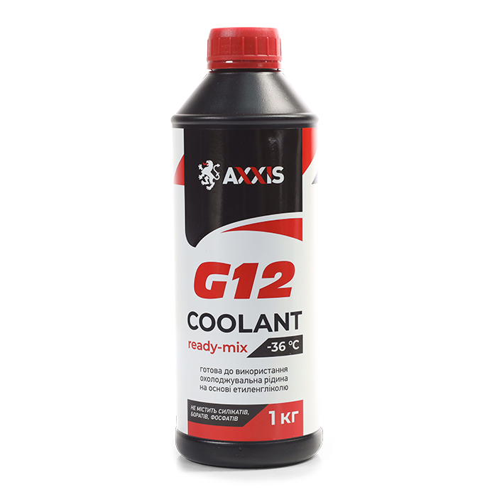 Антифриз Axxis Сoolant G12 Ready-Mix -36°C канистра 1 кг Red (P999-G12R RDM1)