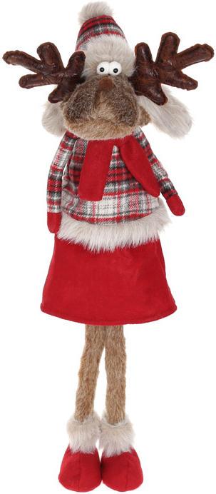 Игрушка мягкая Олень в красном 16х15х58 см