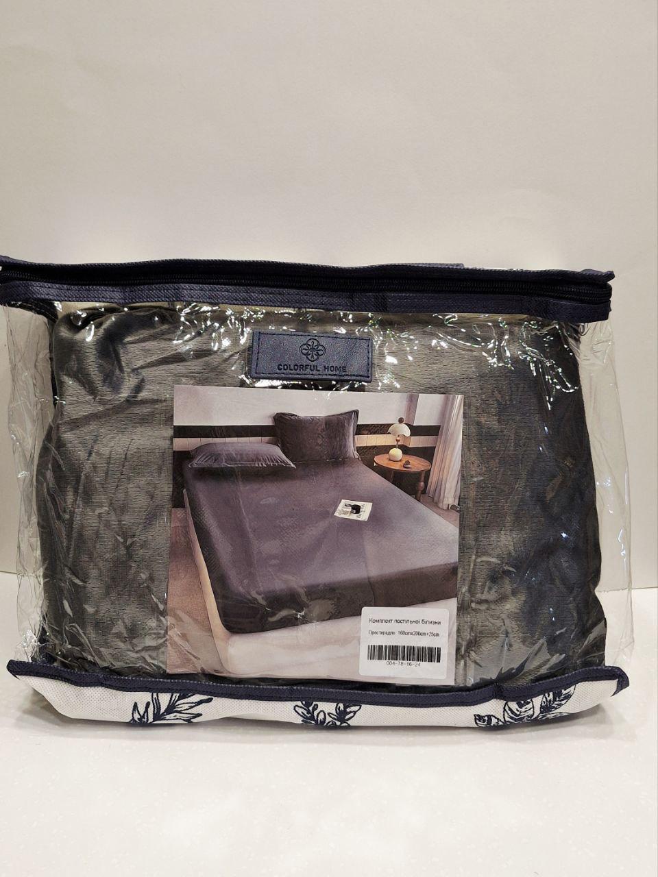 Простирадло на резинці Colorful Home велюрове 180x200x25 см Графітовий (1630) - фото 5 Простирадло на резинці Colorful Home велюрове 180x200x25 см Графітовий (1630) - фото 5