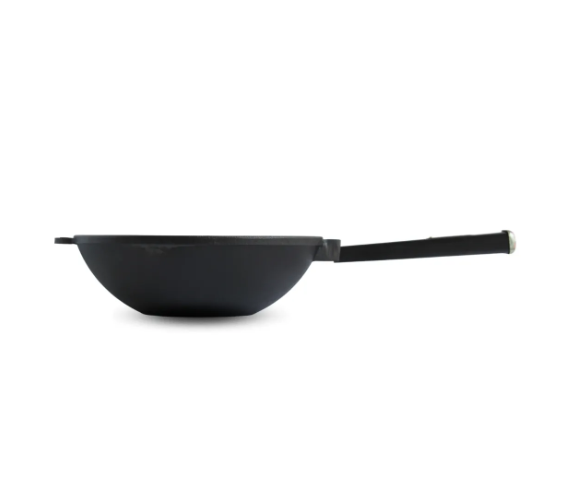 Сковорода чугунная WOK с деревянной ручкой Black 260х80 мм 2,8 л. - фото 4