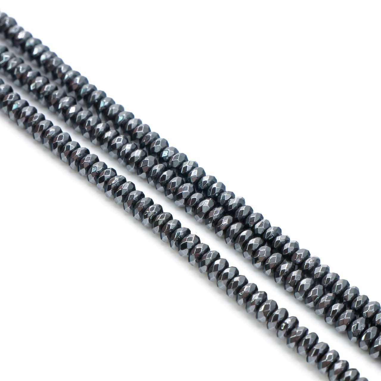 Бусины гематитовые рондель огранка 6х3 мм 40 см 120 шт. Серый (БГ0603р15) Бусины гематитовые рондель огранка 6х3 мм 40 см 120 шт. Серый (БГ0603р15)