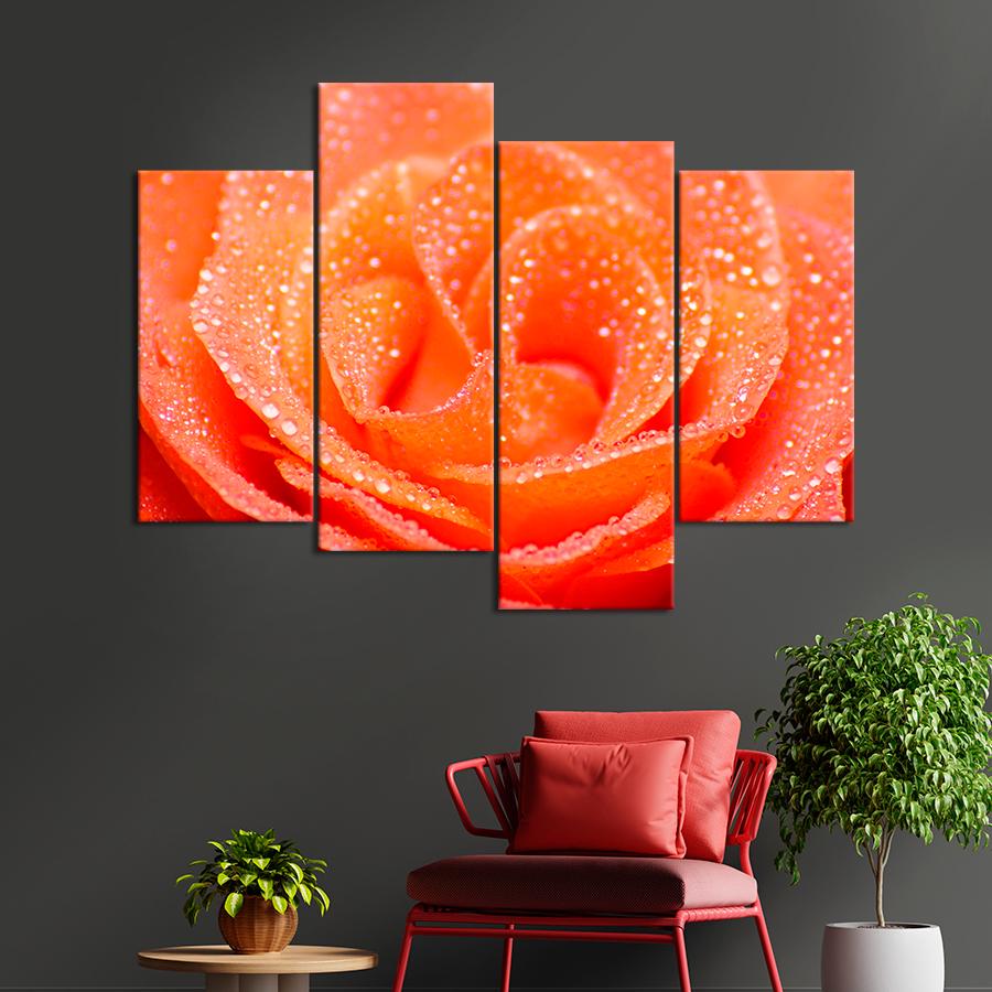 Картина цветы и растения Нежная роза персикового цвета 89x56 см (A1040-4)