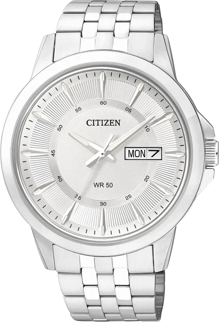 Наручний годинник чоловічий Citizen BF2011-51AE з сталевим корпусом та білим циферблатом