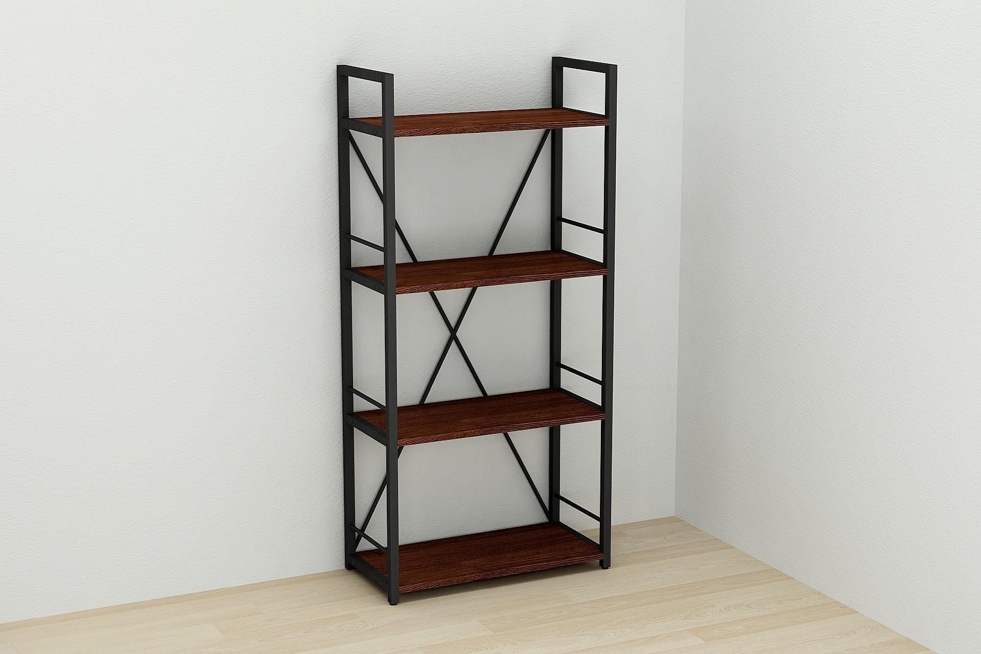 Этажерка Ferrum-decor Коннект 4/60 ДСП 16 мм 120x60x28 см Черный/Венге (FRD-105551)
