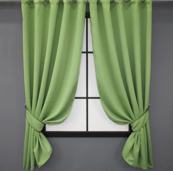 Комплект коротких штор Bruno блекаут Оливковый (960ш)