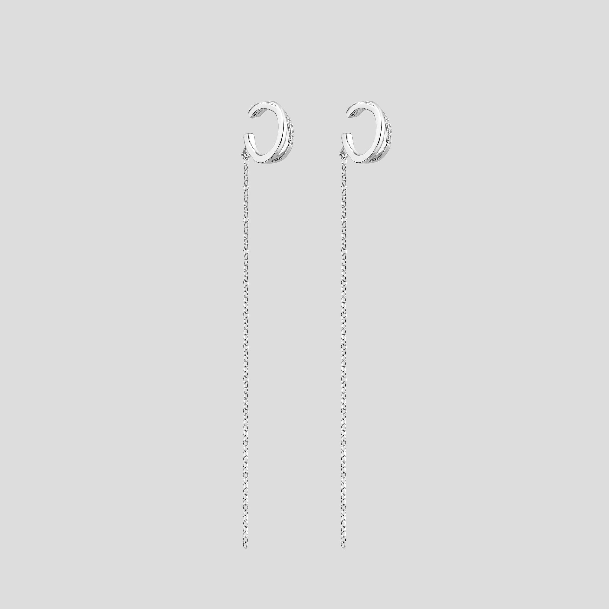 Серебряные серьги Minimal Игривый образ (16497)