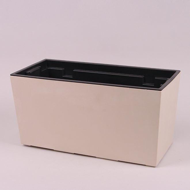 Горшок пластмассовый Flora URBI CASE BETON EFFECT с вкладом 39,5 см Кремовый (92142)