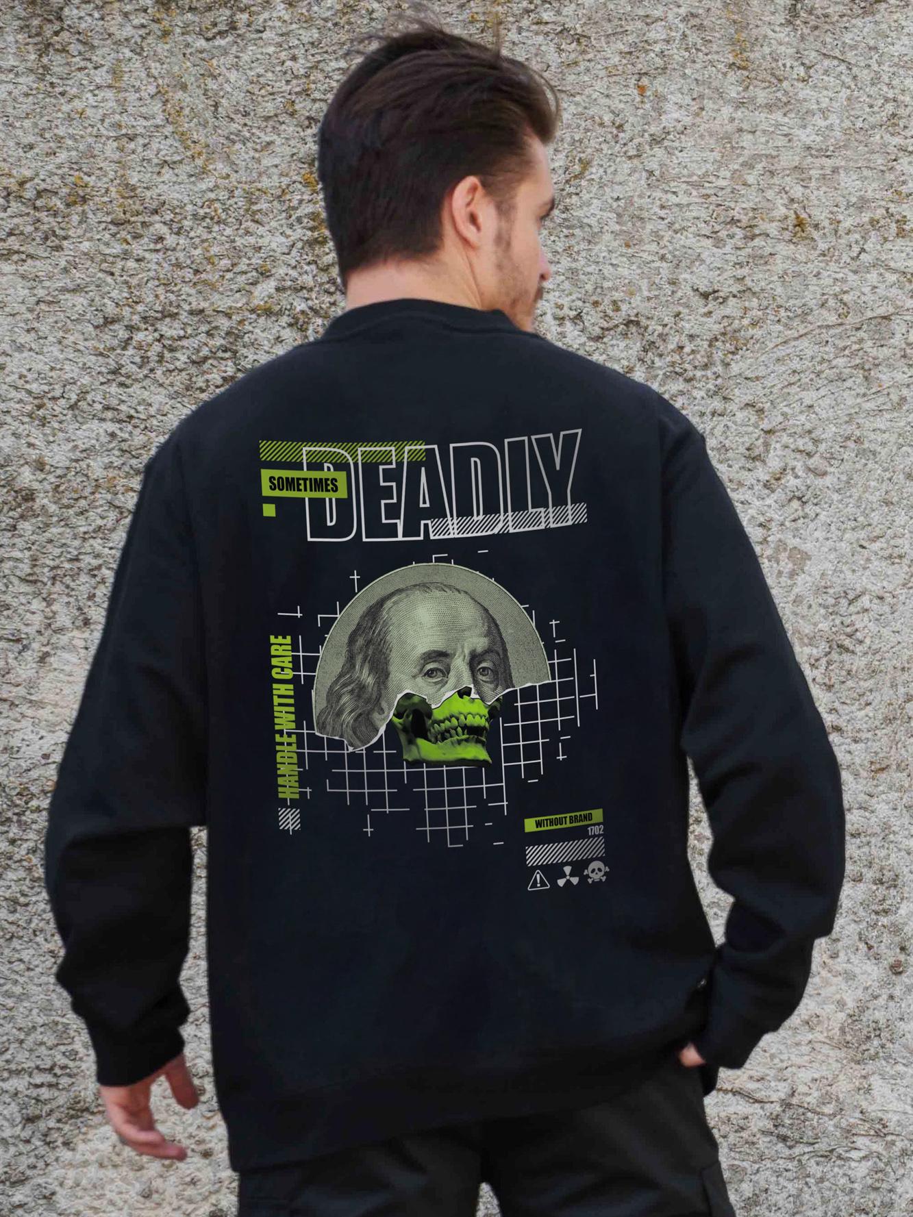 Світшот оверсайз з принтом Without Deadly L/XL Black (L/XL8055590)