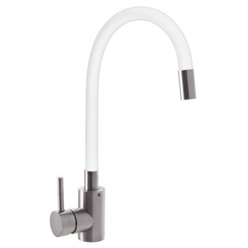 Кухонный смеситель MIXXUS SUS 011 с силиконовым изливом Белый (SS2838)