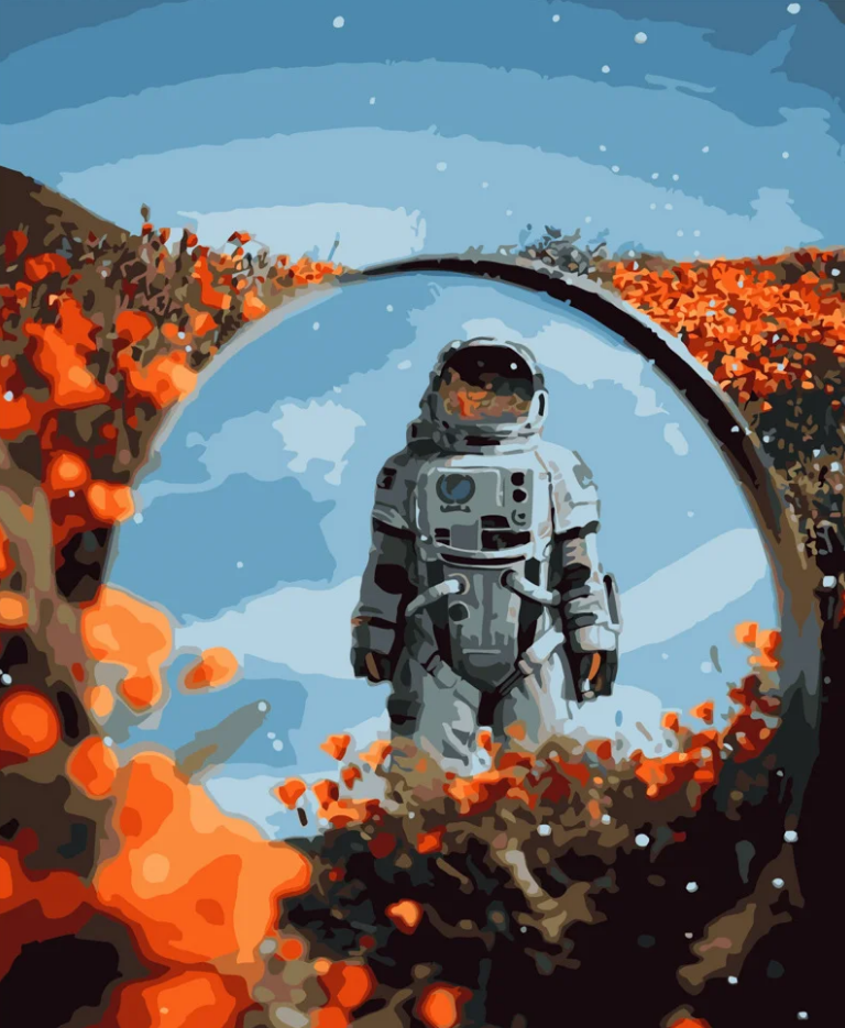 Картина по номерам Strateg Космонавт в отображении 40x50 см (GS499)