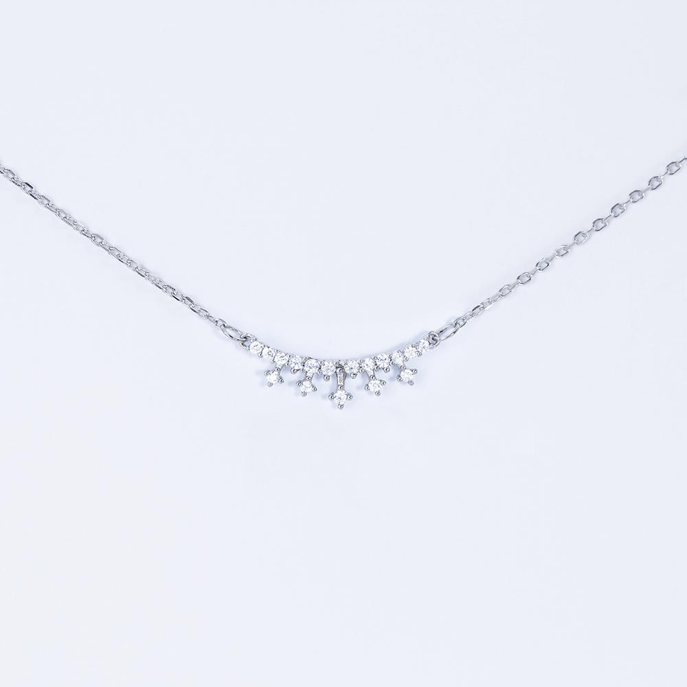 Колье серебряное с циарконом 40 + 5 см (kl2cr-89)