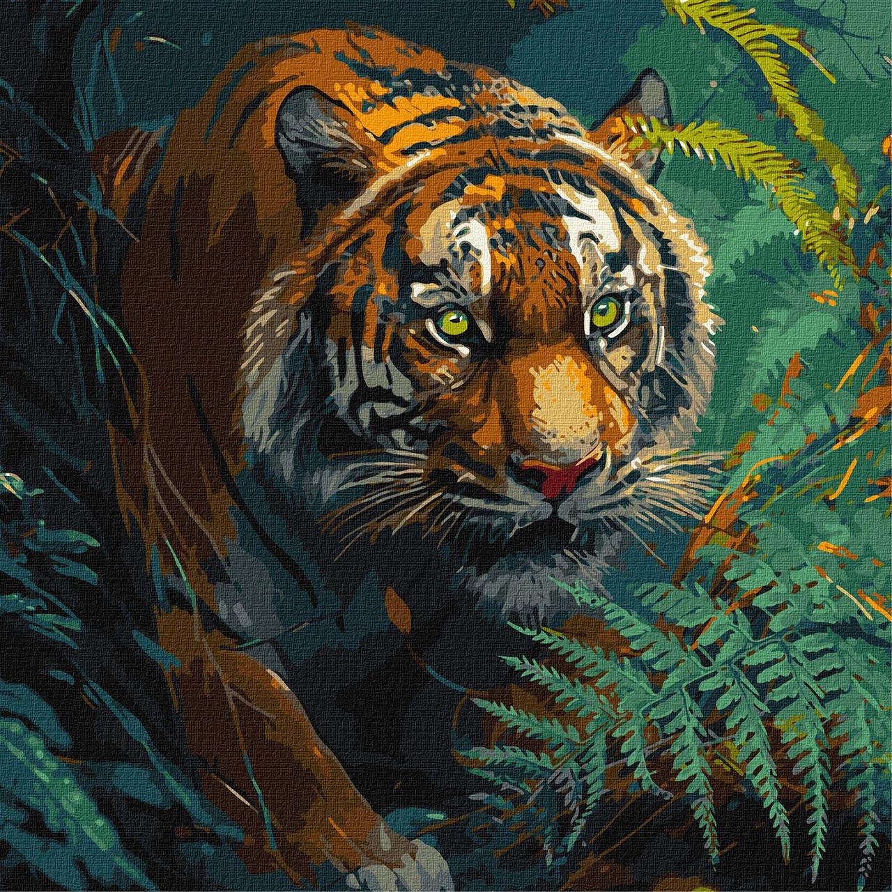 Картина по номерам Ideyka Король джунглей Животные 40х40 см (KHO 6506)
