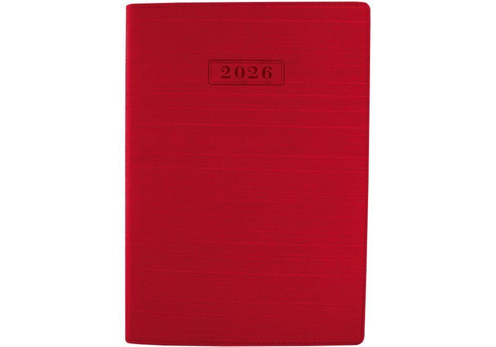 Дневник датированный 2026 Optima Stripe A5 352 стр. Красный (O25285-03)