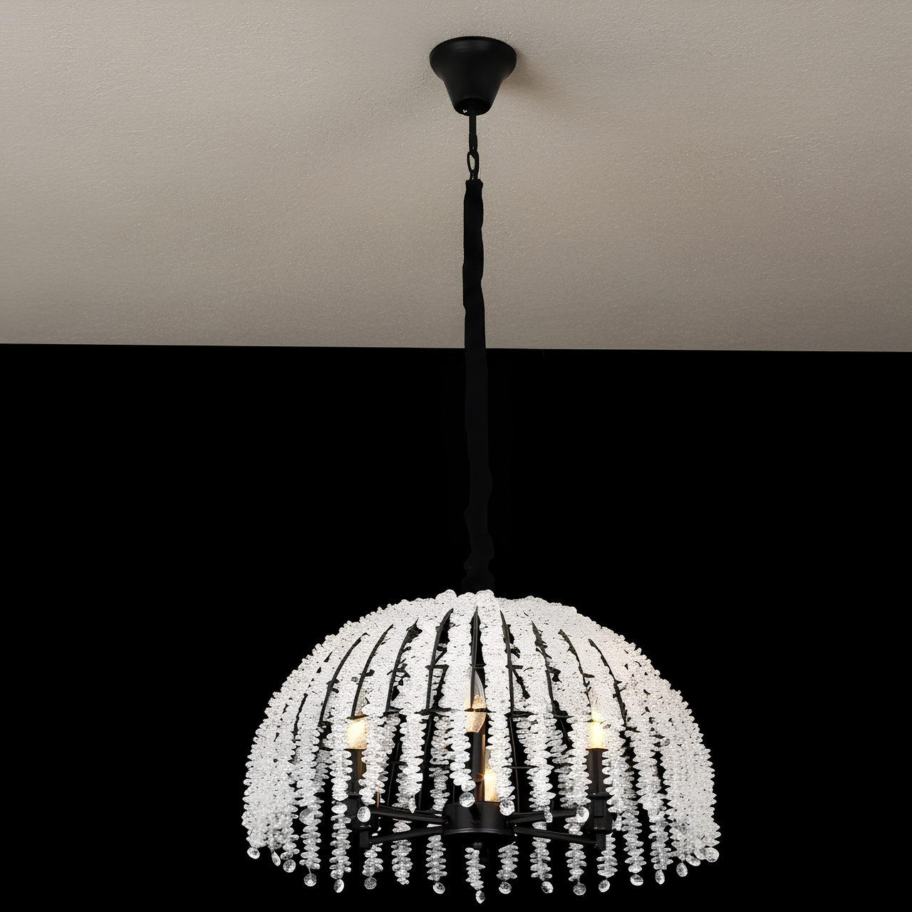 Люстра Valeso з кришталевим плафоном під шість ламп Е14 Чорний (Ш 33065/500 BK)