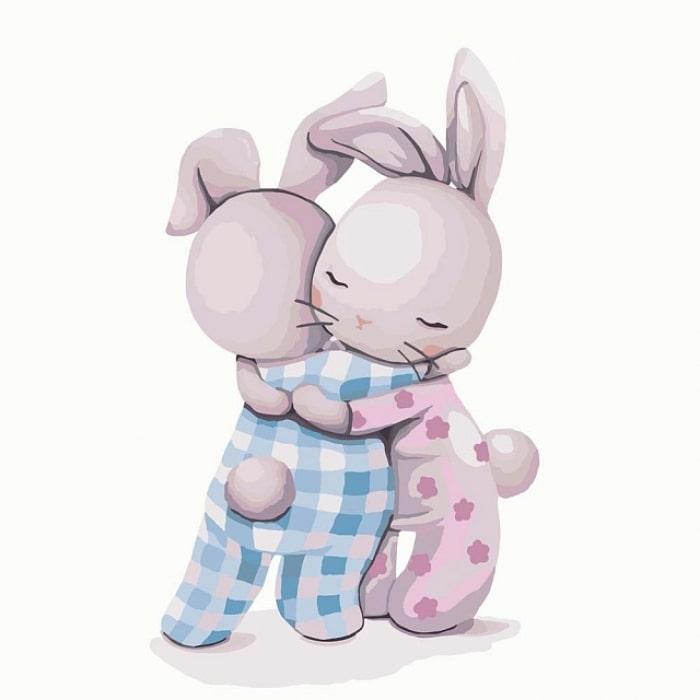 Картина по номерам Идейка Обнимашки КНО2337 холст на подрамнике 30x30 см (1228248297)