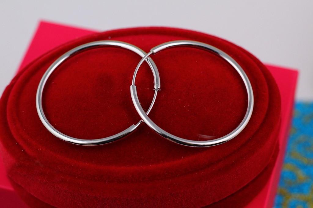 Серьги кольца Xuping Jewelry 3,5 см Серебристый (2025581135)