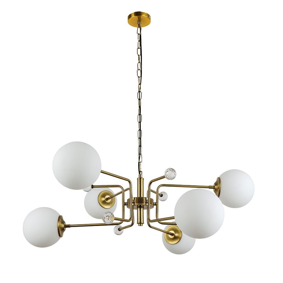 Люстра молекула подвесная Levistella 909XL3057-6 AB/WH плафоны белые Бронза Люстра молекула подвесная Levistella 909XL3057-6 AB/WH плафоны белые Бронза