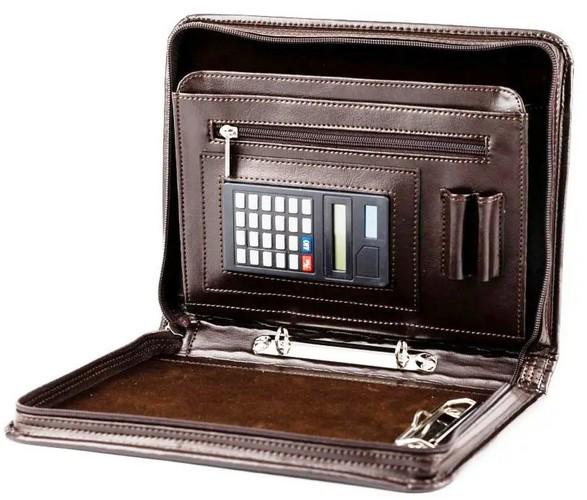 Папка А5 деловая из искусственной кожи AMO Коричневый (super363_SSBW10 brown)