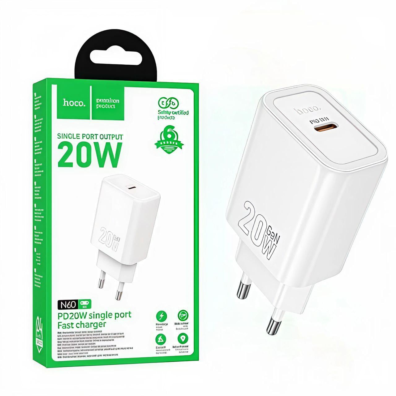 Зарядное устройство МЗУ Hoco N60 PD20W Белый (24879936)
