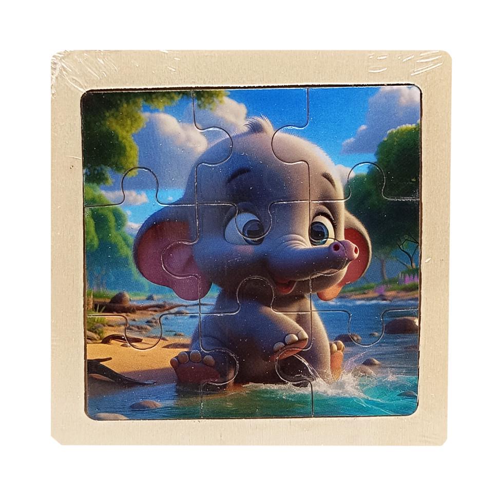 Пазл-вкладиш дерев'яний дитячий Слоненятко MD 1506-17 9 ел. (RLT52747)