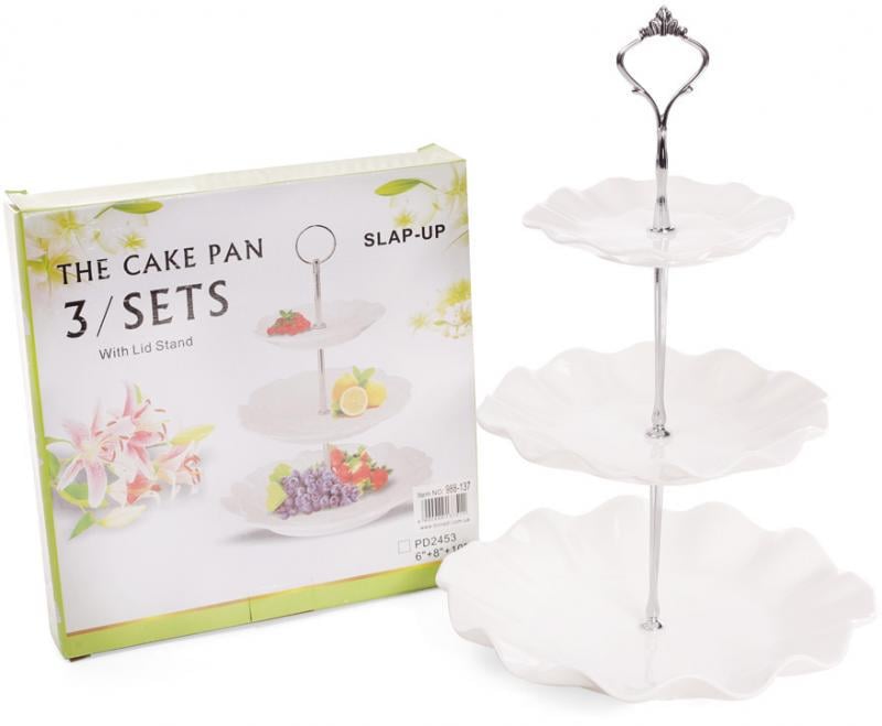 Блюдо фуршетна стійка City Хвиля 3 яруси Ø 15/Ø 20/Ø 25 смх36 см (32313889) - фото 2 Блюдо фуршетна стійка City Хвиля 3 яруси Ø 15/Ø 20/Ø 25 смх36 см (32313889) - фото 2