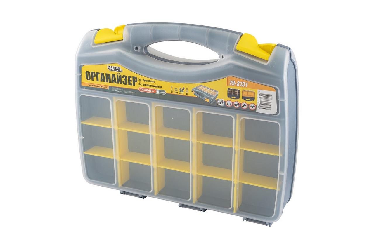 Органайзер двосторонній з ручкою 15" 370х300х80 мм 15 секцій/10 лотків - фото 2